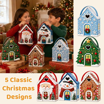 🎄Christmas Cottage Gift Box – 5 Festive Designs for Candy & Small Gifts