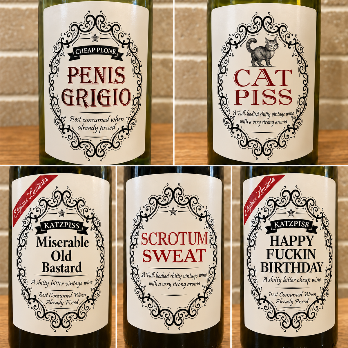 🌲🍾Christmas Funny Novelty Bottle Labels