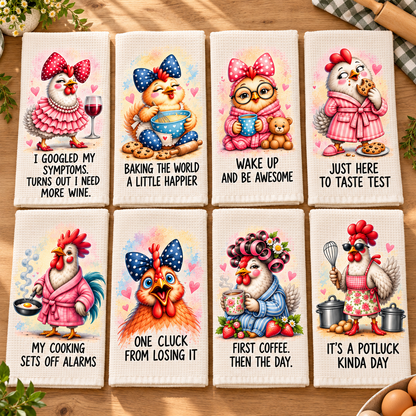 🔥🐔Funny Chicken Towel Set of eight - A Purr-fect Gift for Chicken Lovers!
