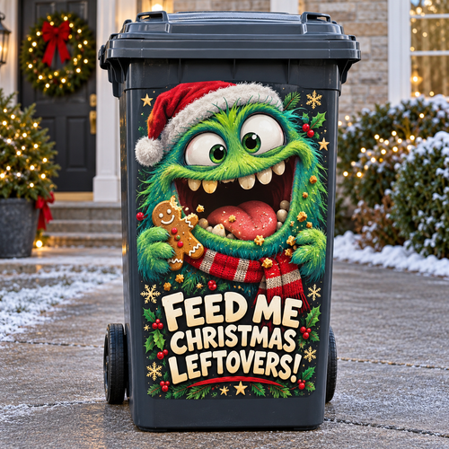 🎄 Funny Christmas Wheelie Bin Stickers 🎅🗑️