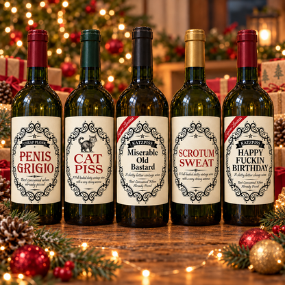 🌲🍾Christmas Funny Novelty Bottle Labels