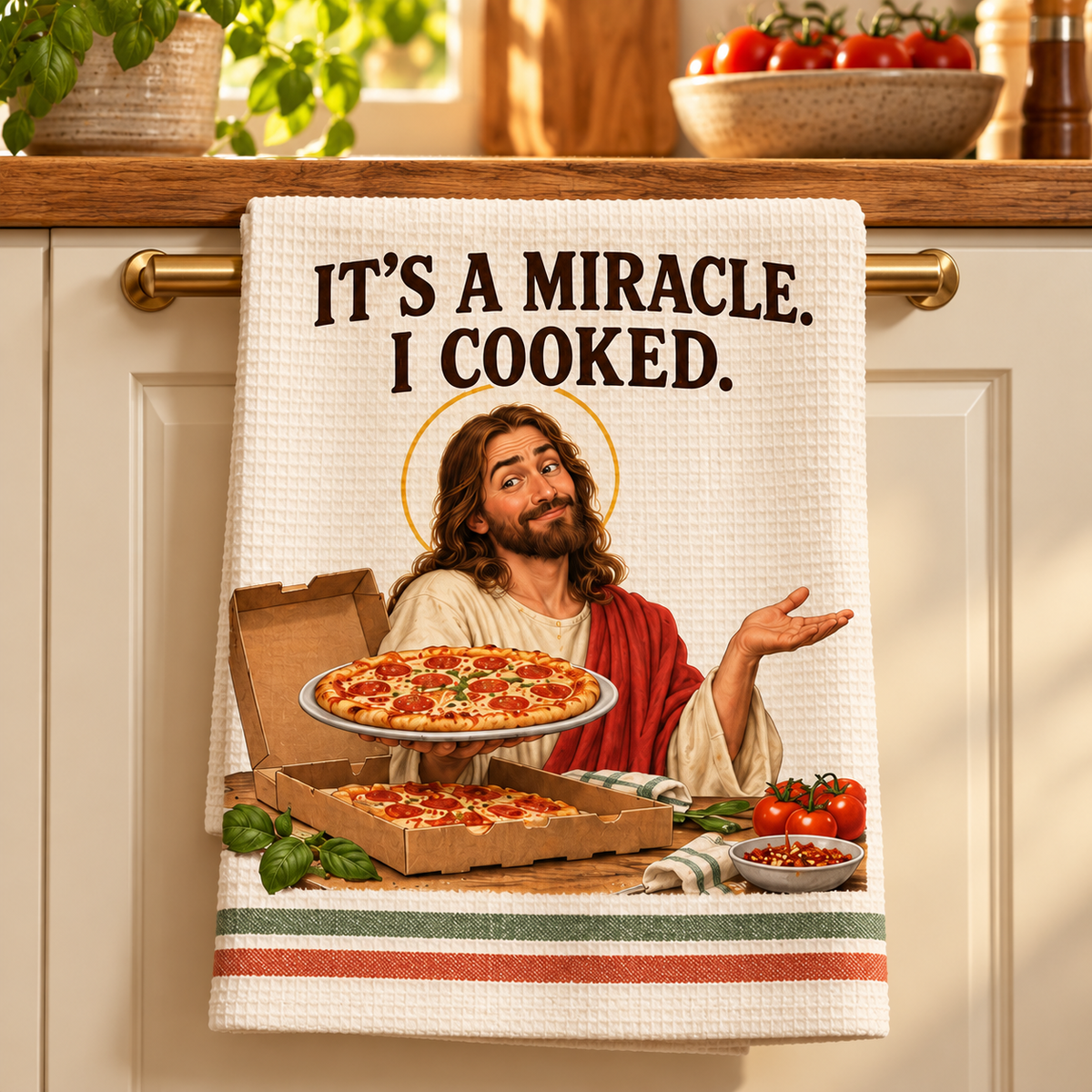 😂 Kitchen Miracles – Funny Jesus Kitchen Towels