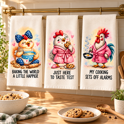 🔥🐔Funny Chicken Towel Set of eight - A Purr-fect Gift for Chicken Lovers!
