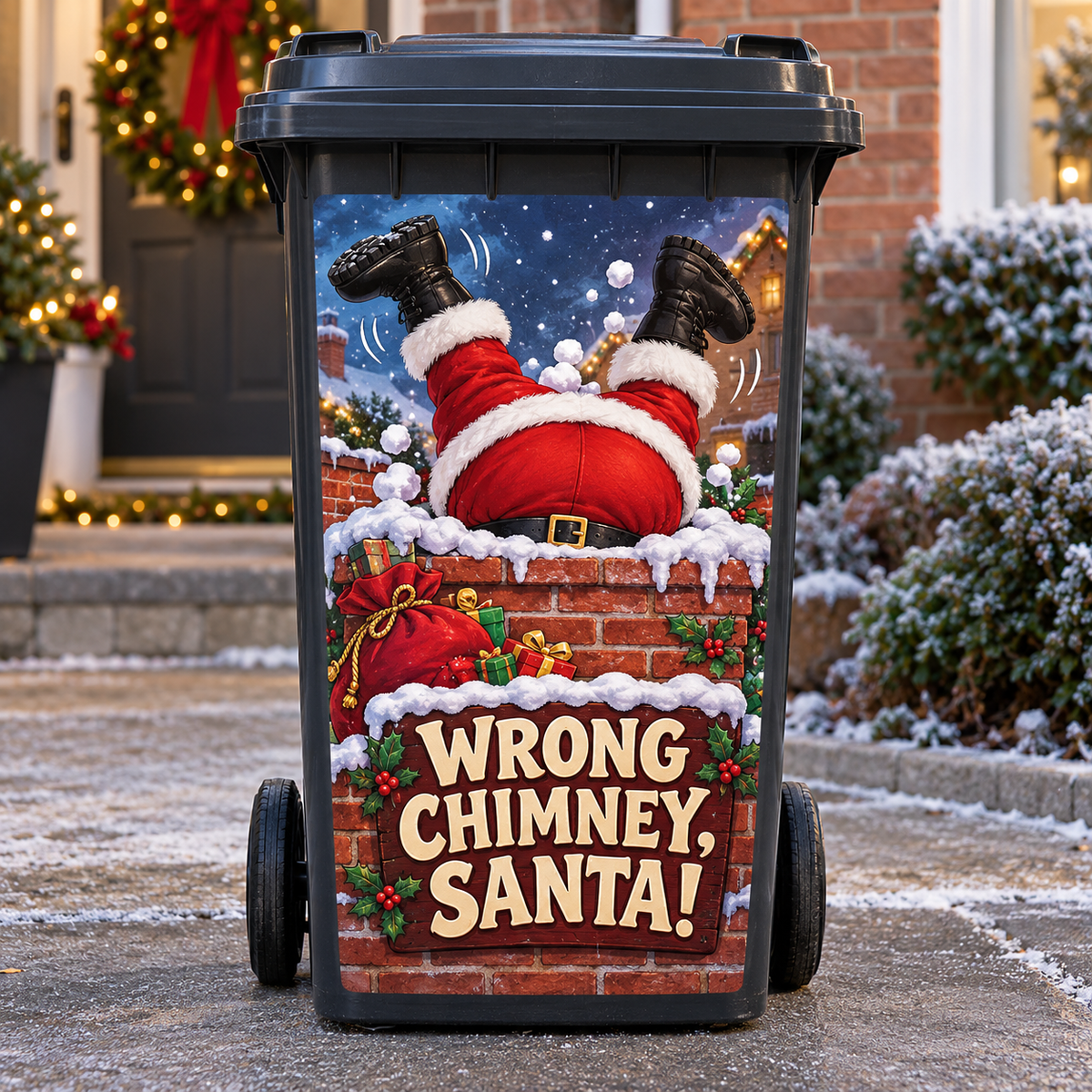 🎄 Funny Christmas Wheelie Bin Stickers 🎅🗑️