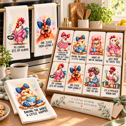 🔥🐔Funny Chicken Towel Set of eight - A Purr-fect Gift for Chicken Lovers!