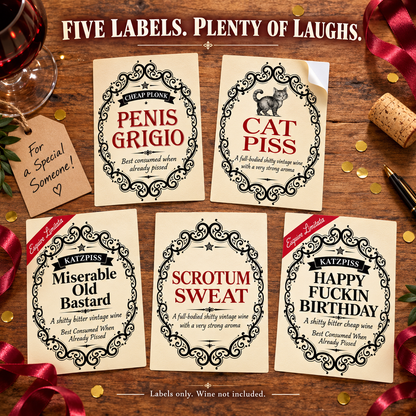 🌲🍾Christmas Funny Novelty Bottle Labels