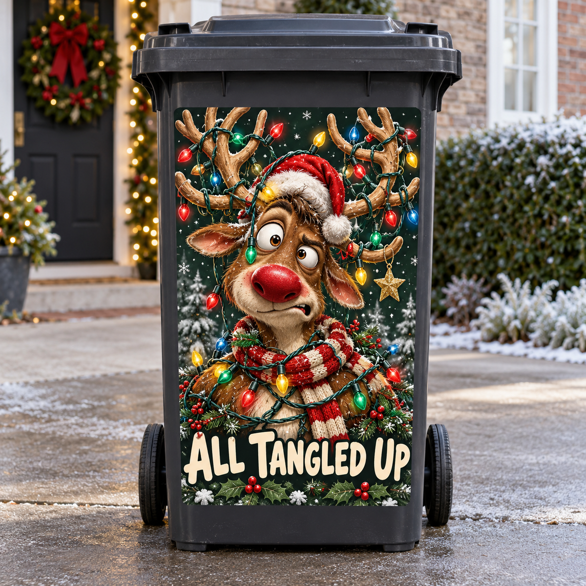 🎄 Funny Christmas Wheelie Bin Stickers 🎅🗑️