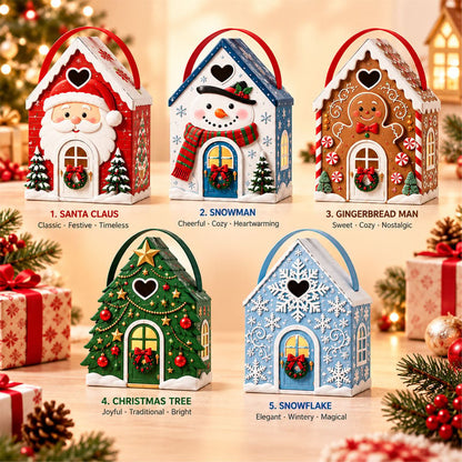 🎄Christmas Cottage Gift Box – 5 Festive Designs for Candy & Small Gifts