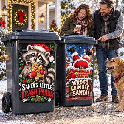 🎄 Funny Christmas Wheelie Bin Stickers 🎅🗑️